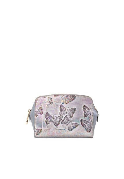 Cosmetiquero Mediano Mila Gris Mariposas Cosmetiquero Mediano Mila Gris Mariposas