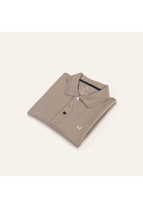 Camiseta Polo Emblema Arena Tierra Arriba Camiseta Polo Emblema Arena Tierra Arriba Talla L