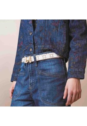 Cinturón Casual Monograma Doble Faz Primario Café Beige Cinturón Casual Monograma Doble Faz Primario Café Beige Talla L