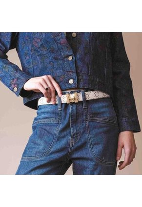 Cinturón Casual Monograma Doble Faz Primario Café Beige Cinturón Casual Monograma Doble Faz Primario Café Beige Talla L