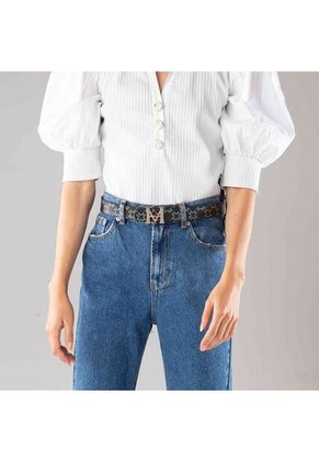 Cinturón Monograma Negro Primario Cinturón Casual Monograma Doble Faz Negro Primario Talla S