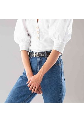 Cinturón Monograma Negro Primario Cinturón Casual Monograma Doble Faz Negro Primario Talla S