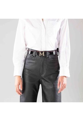 Cinturón Casual Monograma Doble Faz Nero Rosso Cinturón Casual Monograma Doble Faz Nero Rosso Talla S