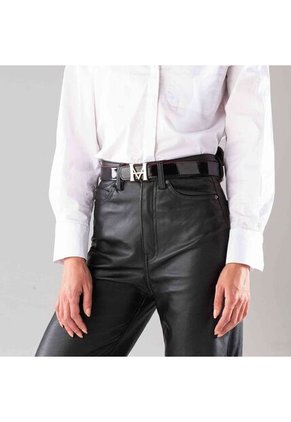 Cinturón Casual Monograma Doble Faz Nero Rosso Cinturón Casual Monograma Doble Faz Nero Rosso Talla S