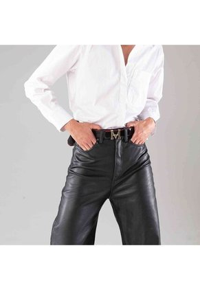 Cinturón Casual Monograma Doble Faz Nero Rosso Cinturón Casual Monograma Doble Faz Nero Rosso Talla S