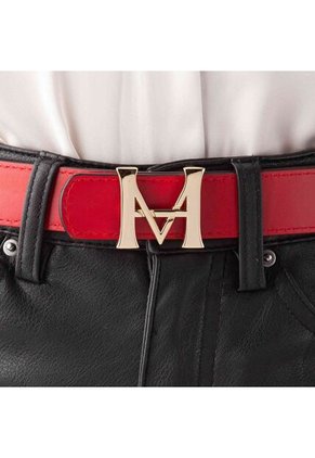 Cinturón Casual Monograma Doble Faz Nero Rosso Cinturón Casual Monograma Doble Faz Nero Rosso Talla S