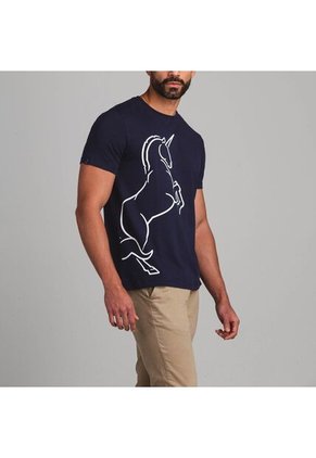 Camiseta Unicornio Azul Oscuro Tierra Arriba Camiseta Unicornio Azul Oscuro Tierra Arriba Talla M