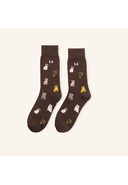Medias Gatos Esencial Café MH Socks