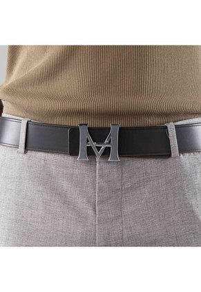 Cinturón Casual Monograma Doble Faz Negro Caramelo Cinturón Casual Monograma Doble Faz Negro Caramelo Talla L