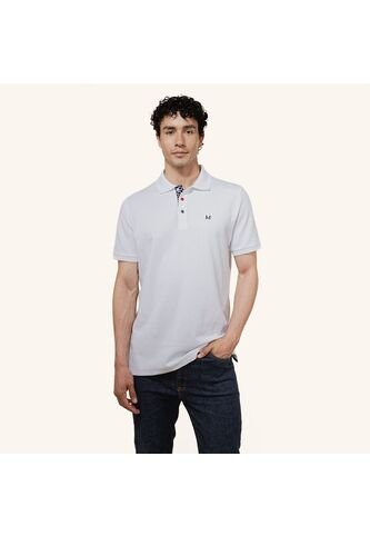 Camiseta Polo Emblema Blanco Tierra Arriba Camiseta Polo Emblema Blanco Tierra Arriba Talla L Mario Hernández