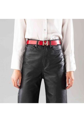 Cinturón Casual Monograma Doble Faz Nero Rosso Cinturón Casual Monograma Doble Faz Nero Rosso Talla L