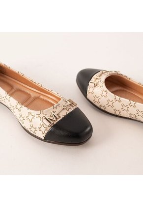 Baletas Lucia Beige Negro MH Mocs Baletas Lucia Beige Negro MH Mocs Talla 38