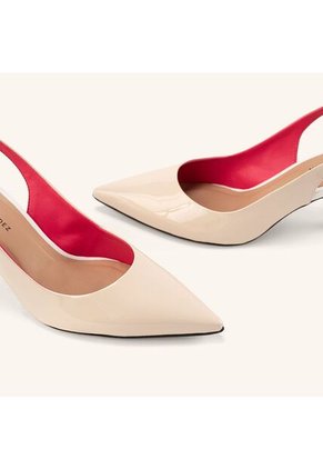 Tacones Capital Con Correa Beige Blanco Glamour Tacones Capital Con Correa Beige Blanco Glamour Talla 35