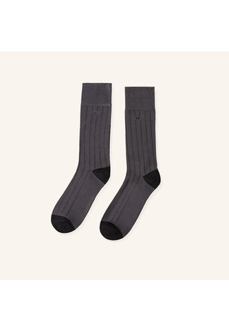 Medias Acanaladas Extrafina Gris MH Socks Mario Hernández