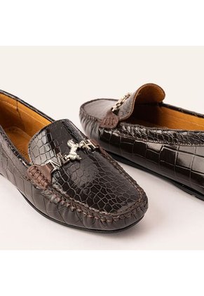 Mocasín Sofia Croco Café MH Mocs Mocasín Sofia Croco Café MH Mocs Talla 40