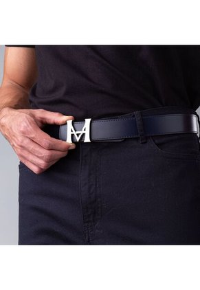 Cinturón Casual Monograma Doble Faz Indigo Caoba Cinturón Casual Monograma Doble Faz Indigo Caoba Talla Xl