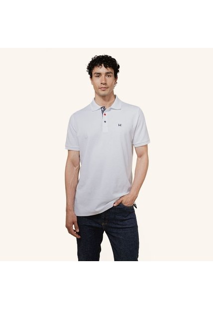 Camiseta Polo Emblema Blanco Tierra Arriba Camiseta Polo Emblema Blanco Tierra Arriba Talla L