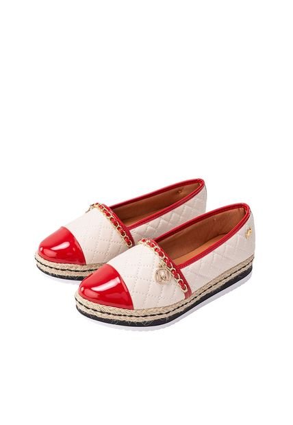 Baletas Yute Chia Rojo Beige Julia Baletas Yute Chia Rojo Beige Julia Talla 36