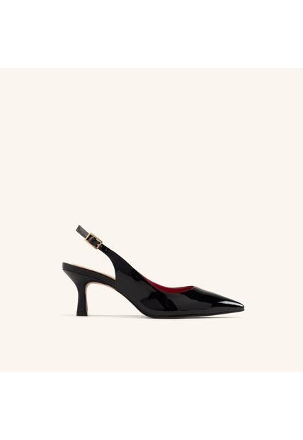 Tacones Capital Con Correa Negro Noche Glamour