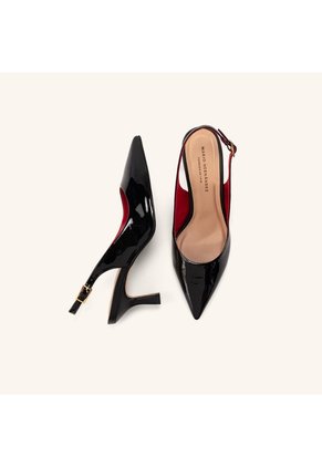 Tacones Capital Con Correa Negro Noche Glamour