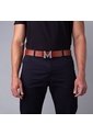 Cinturón Casual Monograma Doble Faz Indigo Caoba de Mario Hernández