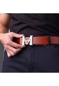 Cinturón Casual Monograma Doble Faz Indigo Caoba de Mario Hernández
