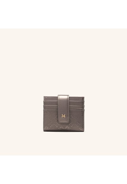 Tarjetero Broche Kantu Negro Plata Kroma
