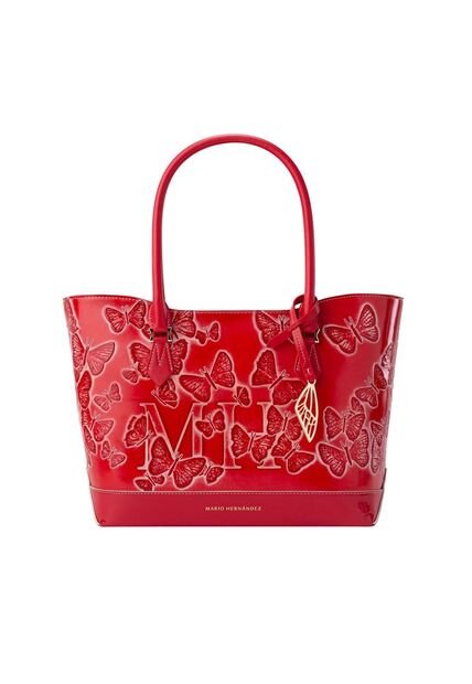 Tote Alas Mediano Rojo Cruz Mariposas Tote Alas Mediano Rojo Cruz Mariposas