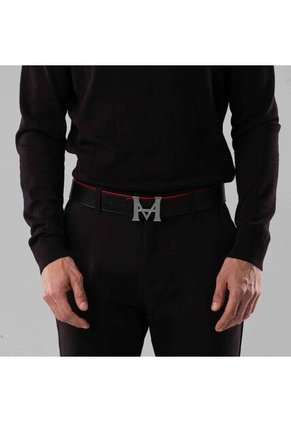 Cinturón Casual Monograma Doble Faz Negro Cayena Cinturón Casual Monograma Doble Faz Negro Cayena Talla M