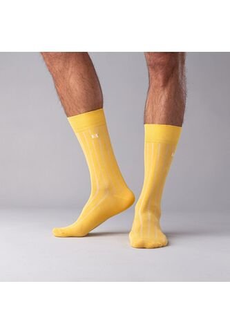 Medias Acanaladas Extrafina Mostaza MH Socks Medias Acanaladas Extrafina Mostaza MH Socks Mario Hernández