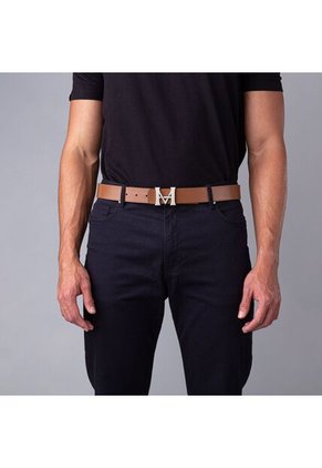 Cinturón Casual Monograma Doble Faz Negro Caramelo Cinturón Casual Monograma Doble Faz Negro Caramelo Talla S