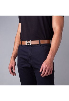 Cinturón Casual Monograma Doble Faz Negro Caramelo Cinturón Casual Monograma Doble Faz Negro Caramelo Talla S