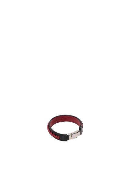 Brazalete Tejido Incrustado Nero Rosso Lt Brazalete Tejido Incrustado Nero Rosso Lt