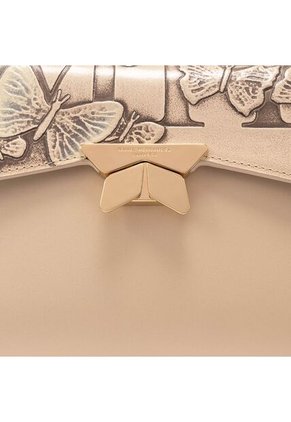 Bolso De Mano Alma Con Cadena Latte Mariposas Bolso De Mano Alma Con Cadena Latte Mariposas