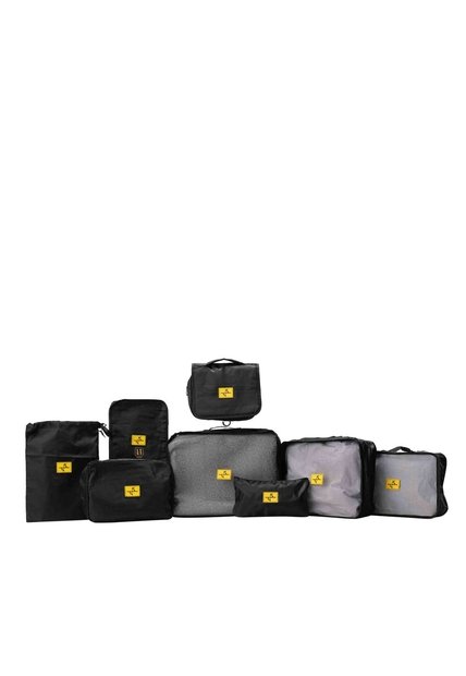 Accesorio Viaje Kit De 8 Bolsas Negro Xmas