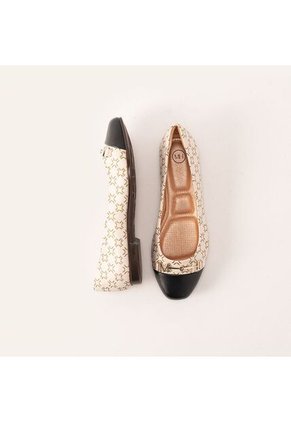 Baletas Lucia Beige Negro MH Mocs Baletas Lucia Beige Negro MH Mocs Talla 34