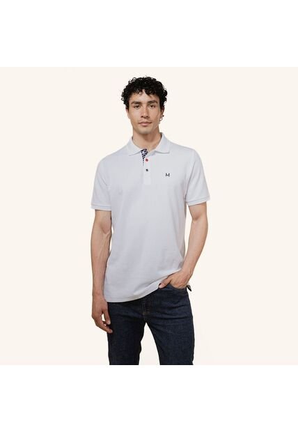 Camiseta Polo Emblema Blanco Tierra Arriba Camiseta Polo Emblema Blanco Tierra Arriba Talla M