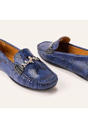 Mocasín Sofia Pitón Azul MH Mocs Mocasín Sofia Pitón Azul MH Mocs Talla 39