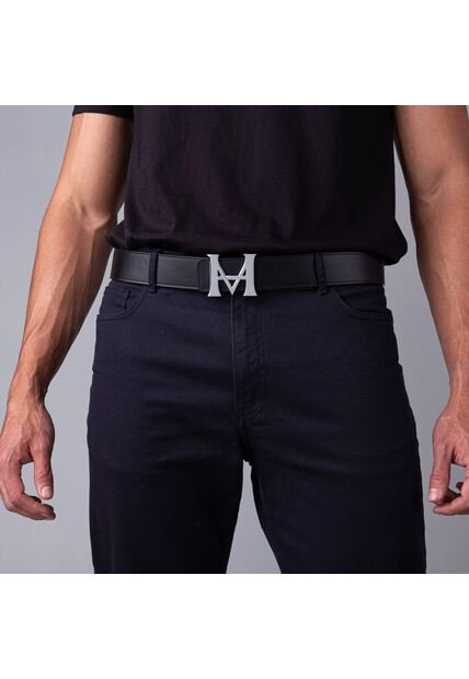 Cinturón Casual Monograma Doble Faz Negro Caramelo Cinturón Casual Monograma Doble Faz Negro Caramelo Talla M