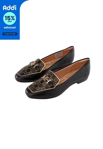 Mocasín Luciana Negro MH Mocs Mocasín Luciana Negro Mh Mocs Talla 38 Mario Hernández