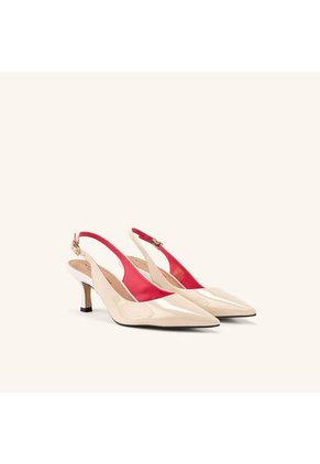 Tacones Capital Con Correa Beige Blanco Glamour Tacones Capital Con Correa Beige Blanco Glamour Talla 40