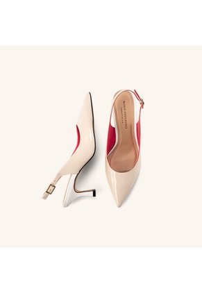 Tacones Capital Con Correa Beige Blanco Glamour Tacones Capital Con Correa Beige Blanco Glamour Talla 40