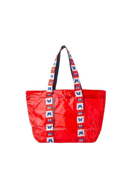 Tote Bahía Mariposas Rojo Verano Tote Bahía Mariposas Rojo Verano