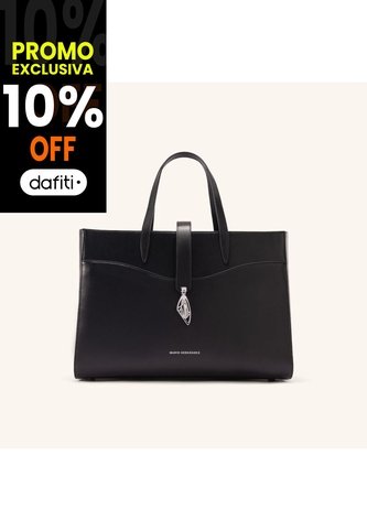 Bolso De Mano Aura Negro Niquel Ala Mario Hernández