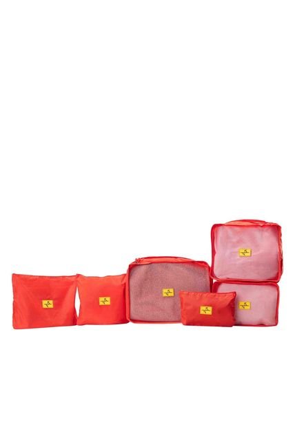 Accesorio Viaje Kit De 6 Bolsas Rojo Xmas Accesorio Viaje Kit De 6 Bolsas Rojo Xmas
