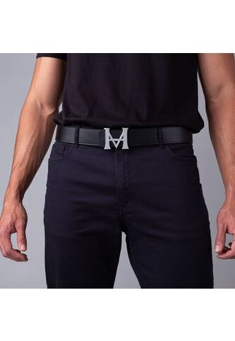 Cinturón Casual Monograma Doble Faz Negro Caramelo Cinturón Casual Monograma Doble Faz Negro Caramelo Talla S Mario Hernández