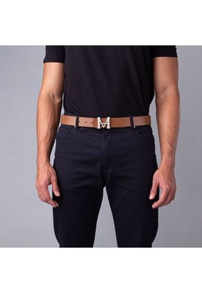 Cinturón Casual Monograma Doble Faz Negro Caramelo Cinturón Casual Monograma Doble Faz Negro Caramelo Talla S