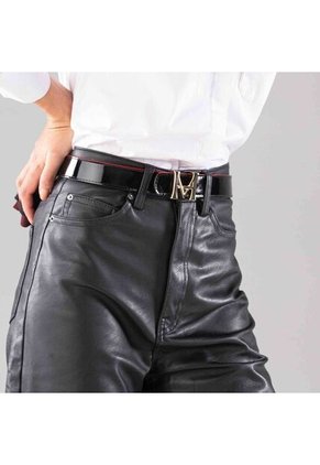 Cinturón Casual Monograma Doble Faz Nero Rosso Cinturón Casual Monograma Doble Faz Nero Rosso Talla M