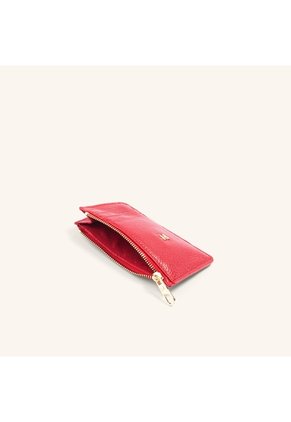 Tarjetero 8 Tarjetas Con Zip Coral Rojo Granate