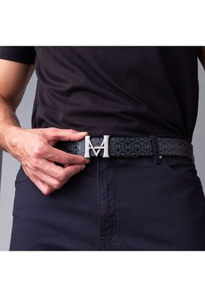 Cinturón Casual Monograma Palenque Doble Faz Noche Azul Cinturón Casual Monograma Palenque Doble Faz Noche Azul Talla XL